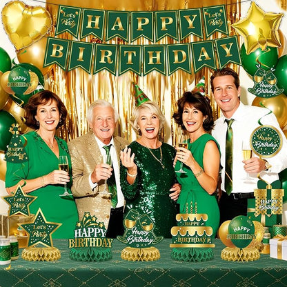 Green Gold Birthday Decorations Set - Image 7
