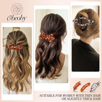 Obeoby 6 Pcs Flat Hair Clips for Women, 3 Types French Flat Claw Clips Hair Accessories Barrettes Large Medium Stocking Stuffers Christmas Gifts (Tortoiseshell)