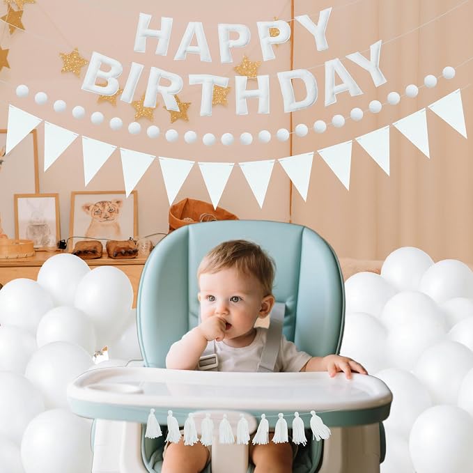 Pre-Strung 3D Felt Happy Birthday Banner, Party Pennant Felt Banner Flags - Image 5