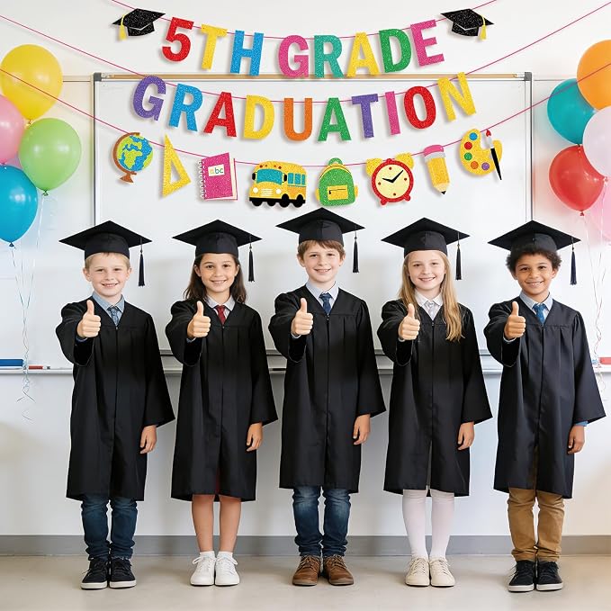 5th Grade Graduation Decorations Banner, Elementary Graduation Party Decor - Image 7