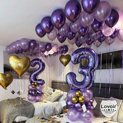 Purple Number 6 Balloons, 40 Inch Giant Number Balloons Foil Mylar Helium - Image 5
