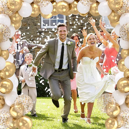 Patimate White and Gold Balloons Set - Image 3