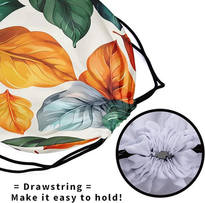 Colorful Leaves Gymnastics Grip Bag Abstract Autumn Leaf Gym String Bag - Image 5