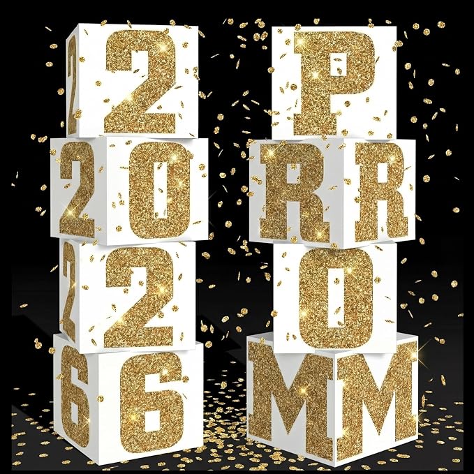 Queekay 8 Pcs Prom Column Standup Photo Booth Decorations 2026 Prom Backdrop by Queekay