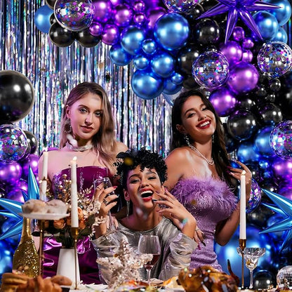 Black Purple Blue Balloon Arch Kit - Image 3