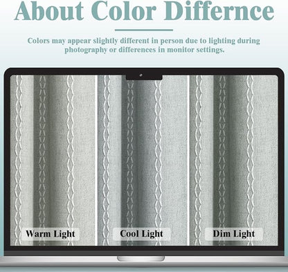 Teal 100% Boho Blackout Curtains 96 Inch 2 Panels - Image 5
