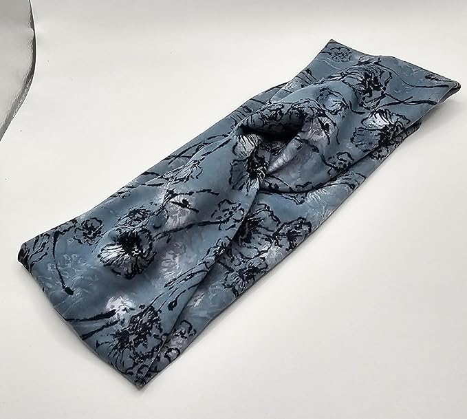 Soft Stretchy Headband, 3-in-1 Versatile Twist Style, One-Piece (Floral Blues, Child)