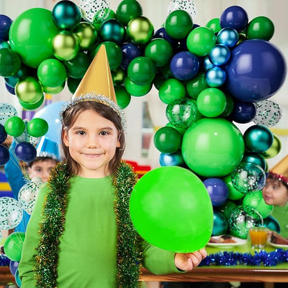 Green Dark Blue Balloon Garland Arch Kit, Dark Blue and Green Latex Balloons - Image 7
