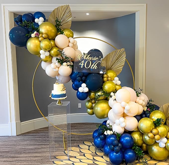 Navy Blue and Gold Party Balloons, Baby Shower, Graduation, Retirement Party - Image 6