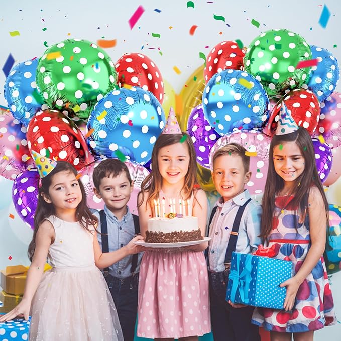 20PCS Mixed Color Round Foil Balloons, 18 Inch Round Shaped Foil Balloon - Image 6