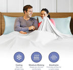 Kickoff Viscose Bamboo Pillowcase, King, Set of 2, 100% Organic Hidden Zippered Viscose Bamboo Pillow Case King Size, Cooling Pillow Cover for Hot Sleepers (20"x40", Coastal Blue)