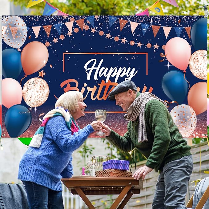 Tatuo Happy Birthday Decorations Backdrop Banner - Image 7