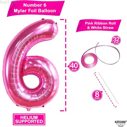 KatchOn Giant Hot Pink 6 Balloon Number - Image 2