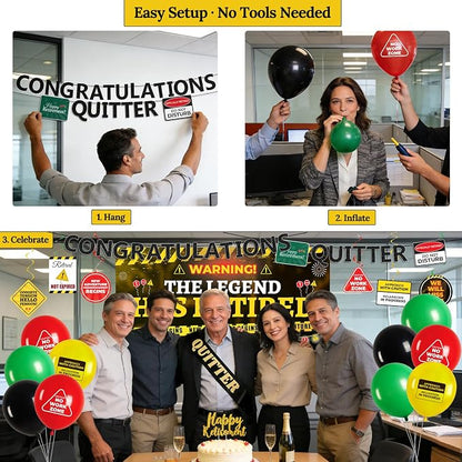 Retirement Party Decorations for Coworker, Funny Warning Theme Happy Retirement - Image 6