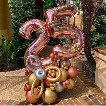 Rose Gold 25 Number Balloons, 40 Inch Big Giant Jumbo 25 or 52 Balloon Numbers - Image 2