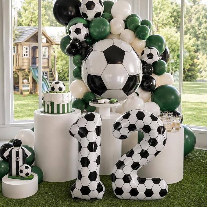 Big Soccer 12 Balloons, 9th Birthday Decorations - Image 6