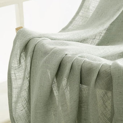 MIULEE Sage Linen Curtains 52x84 Inch Long - Image 6