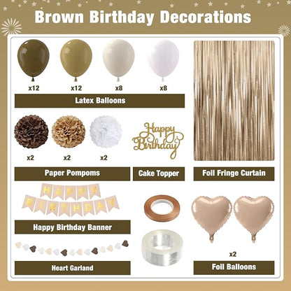 Brown Happy Birthday Party Decorations - Image 2