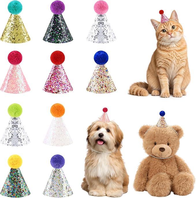 CANREVEL Mini Party Hats for Stuffed Animals Headwear, Birthday Hats by CANREVEL