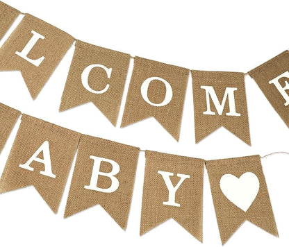 Anwyll Burlap Welcome Baby Banner - Image 4