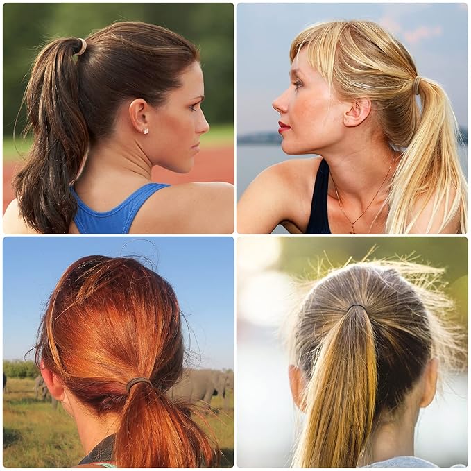 Hair Ties for Thick, Thin Hair - Elastic Ponytail Holders, No Damage Hair Bands for Women & Girls, Daily Life Hair Styling Accessories (Multicolor)