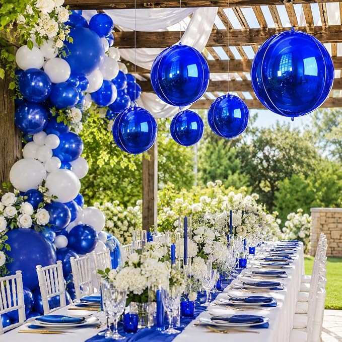 Royal Blue Giant 4D Foil Balloons, 22 Inch Big Round Foil Balloon - Image 5