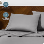 Bare Home Microfiber Pillow Cases - Standard Size Set of 2 - Cooling Pillowcases - Double Brushed - Easy Care - Envelope Closure (Standard Pillowcase Set of 2, Light Grey)