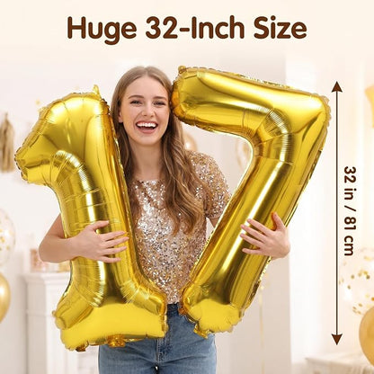 YPSelected 32 Inch Large Foil Helium Number Balloon Birthday Wedding Party 0-9 - Image 4
