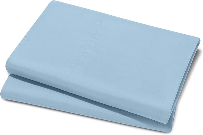 Bare Home Microfiber Pillow Cases - King 20x40 - Cooling Pillowcases - Double Brushed - Easy Care - Envelope Closure (King Pillowcase Set of 2, Light Blue)