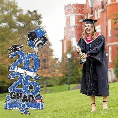 Blue & White 2026 Graduation Decorations, 3.37FT Large Class of 2026 - Image 6
