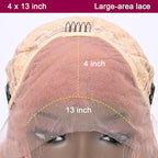 Long Rose Golden Synthetic Lace Front Wig Heat Resistant Body Wave Lace Front Wavy Wigs Free Part Natural Hair Wig for Women 24 Inch Fashion Glueless (24 Inch)
