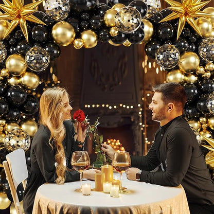 Black and Gold Balloon Arch Kit - Image 7