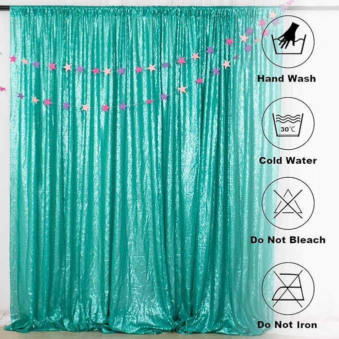 ShinyBeauty Matte Green Sequin Backdrop 4Ftx7Ft Photo Backdrops Sequin Backdrop - Image 6