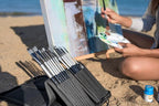 ADIS&Guys 15-Piece Art Paint Brush Set – Professional Brush Kit for Acrylic, Oil, Watercolor, Gouache, Face and Body – Includes Angle, Filbert, Flat, Fan & Round Brushes with Travel Case