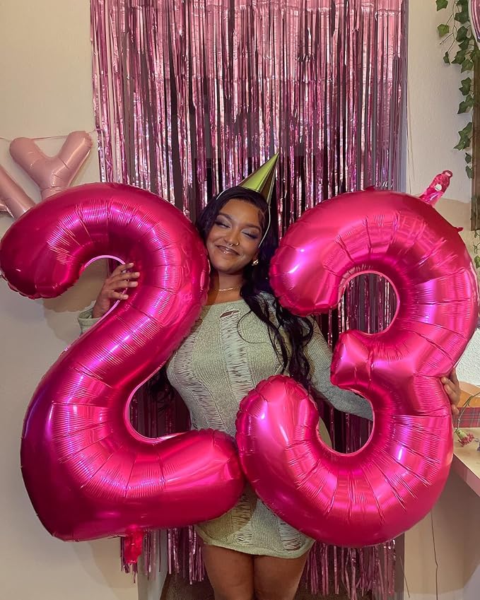 Hot Pink Number 2 Balloon 40 Inch, 2nd Birthday Decorations Men Women | Foil - Image 7