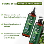 Botanic Hearth 100% Pure Tea Tree Oil For Hair Growth | Infused with Jojoba & Grapeseed Oils | Hair Oil Repairs Dry Damaged Hair, Strengthening, Healthier - Hair Tonic, 6.7 fl oz