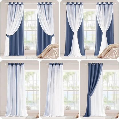 PONY DANCE Blue Haze Blackout Curtains - Image 7
