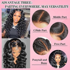 MEIMEI Loose Wave HD Full Lace Front Wigs Human Hair 250% Density 15A Grade 13x4 Loose Deep Wave Wig Real Full Large Lace Space Glueless Lace Frontal Wigs Human Hair Pre Plucked for Women 18 Inch
