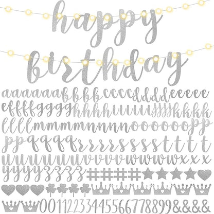 TaoBary 167 Pcs DIY Banner Kit Happy Birthday Glitter Banner Customizable by TaoBary