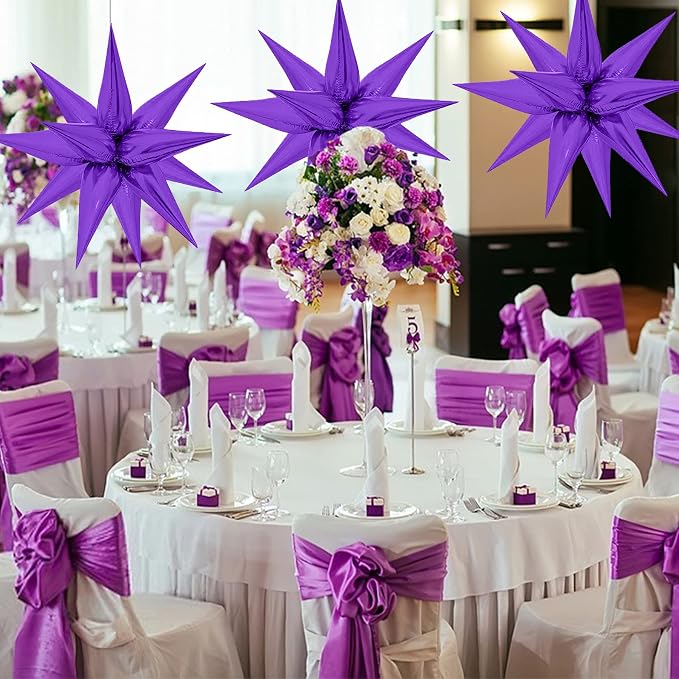 ZAKVOOR 60 Pcs Star Balloons 12 Spike Foil Explosion Party Decoration Balloons - Image 5