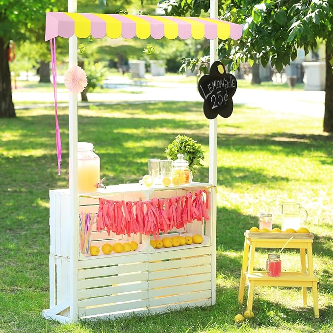 Boao 4 Pack Circus Awning Decoration 3D Stripe Cardboard Awning Carnival Wall - Image 7