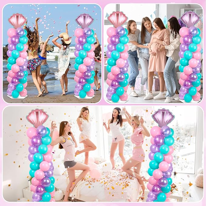 2 Sets Mermaid Party Balloon Column Stand Kit - Image 6