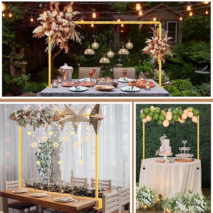Over The Table Rod Stand with Clamps Gold Table Balloon Arch Frame | Adjustable - Image 6