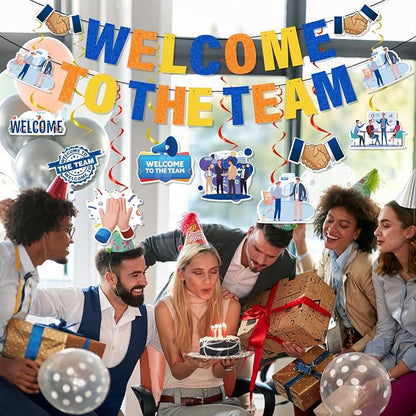 Welcome to the Team Banner Hanging Swirls Party Decorations 10PCS | Welcome - Image 5