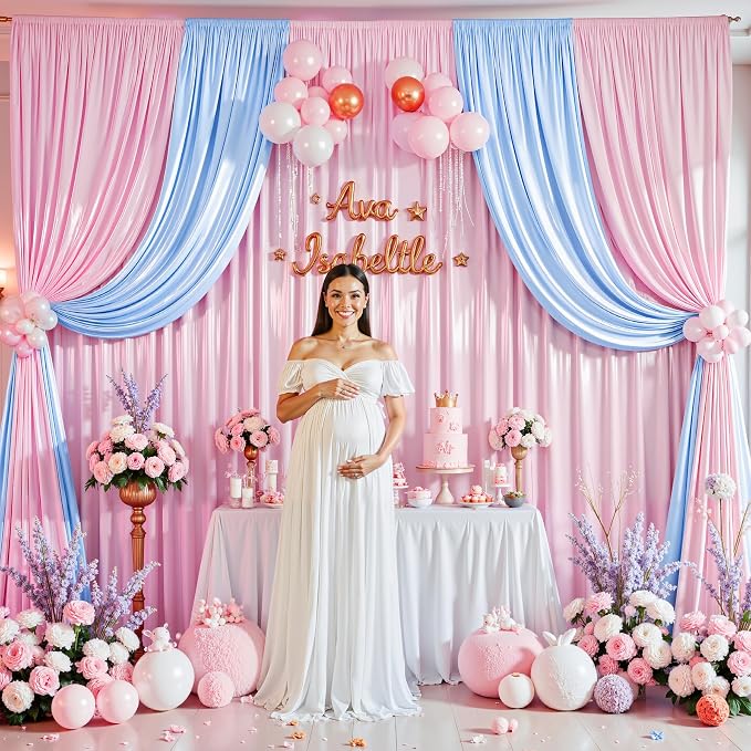 30x10ft Pink Glitter Backdrop Curtain - Image 6