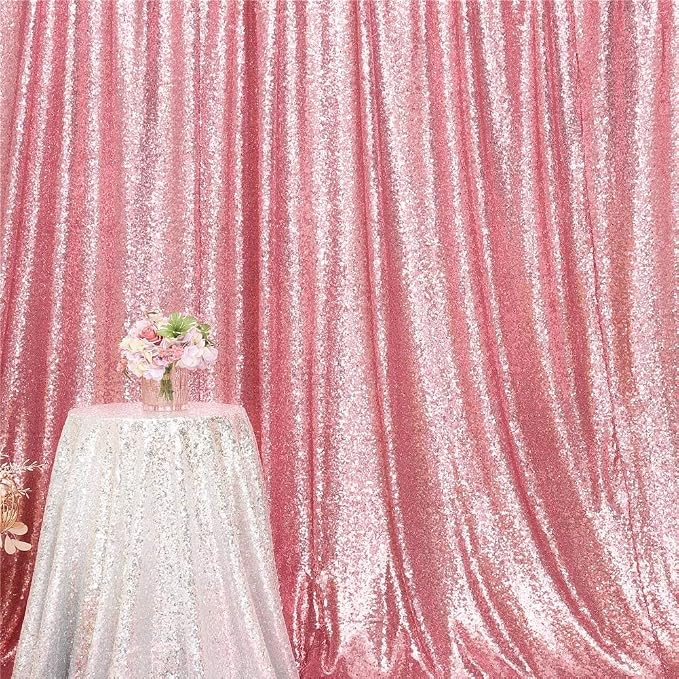 Eternal Beauty Fuchsia Pink 3mm Sequin Backdrop 20x10 Ft - Image 4