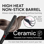 ENZO Milano 25mm (1 Inch) Analog Clipless Ceramic Curling Iron / Curling Wand