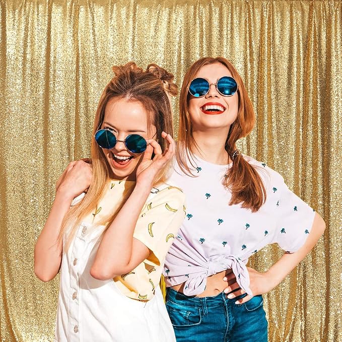 Poise3EHome Gold Sequin Backdrop, 20Ft x 10Ft Glitter Photography Background - Image 3