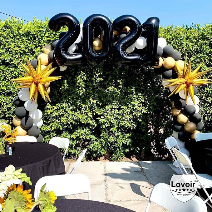 Black 60 Number Balloons, 40 Inch Giant Number 60 Balloons Foil Mylar Helium - Image 6