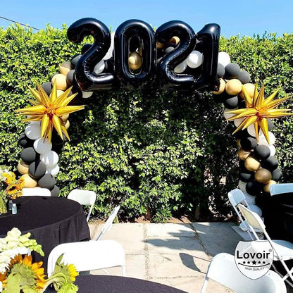 Black 60 Number Balloons, 40 Inch Giant Number 60 Balloons Foil Mylar Helium - Image 6